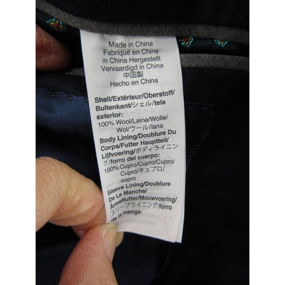 J Crew Sport Coat 44 Long Vitale Barberis Ludlow Blazer Wool Navy - Picture 12 of 14